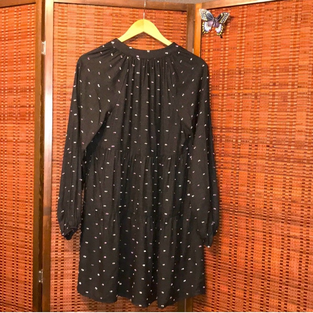 NWT ZARA Dotted Black Long Sleeve Mesh Mini Dress - Small - Picture 5 of 13